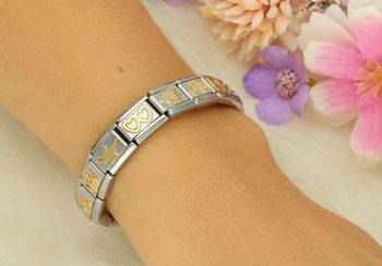 Zawieszka Nomination Link zawieszka złoto 'Podwójne serca' 030116 03 Nomination Composable. Stwórz własną bransoletkę z kolekcji Composable Nomination Italy (1).jpg